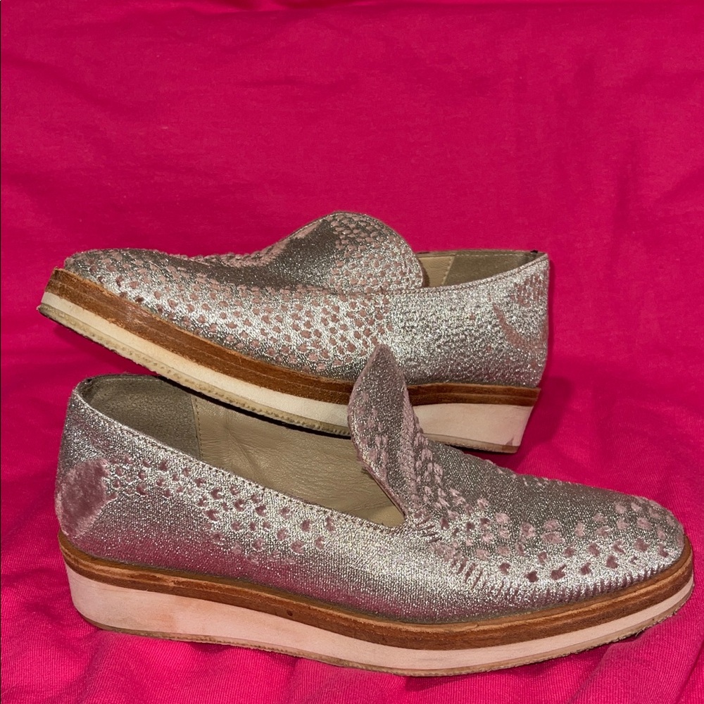 Free People Metallic Pink Flats